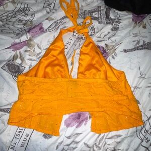 Wild Fable Vibrant Orange Halter Crop Top